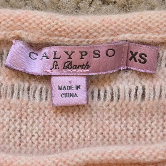 NWOT Calypso St. Barth Cashmere Poncho Peach Pink Boho - Picture 2 of 10